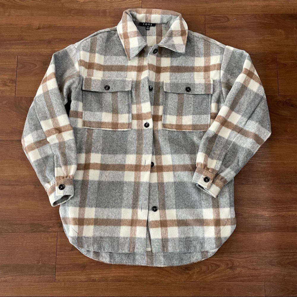 Grey Plaid Shacket